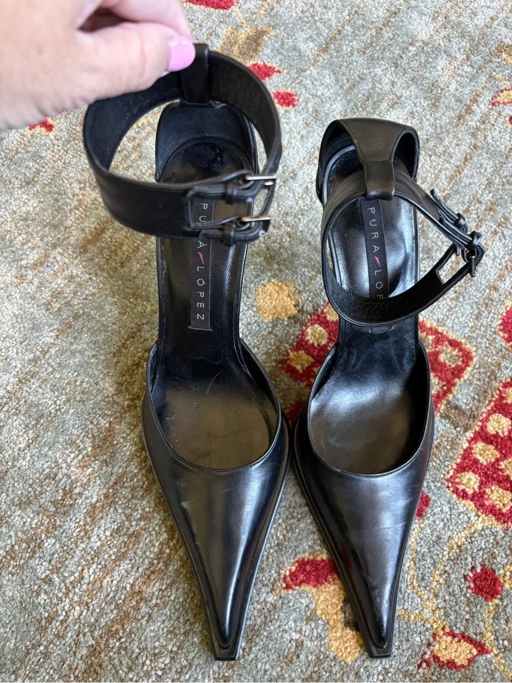 Pura Lopez leather stiletto heel 37.5/7